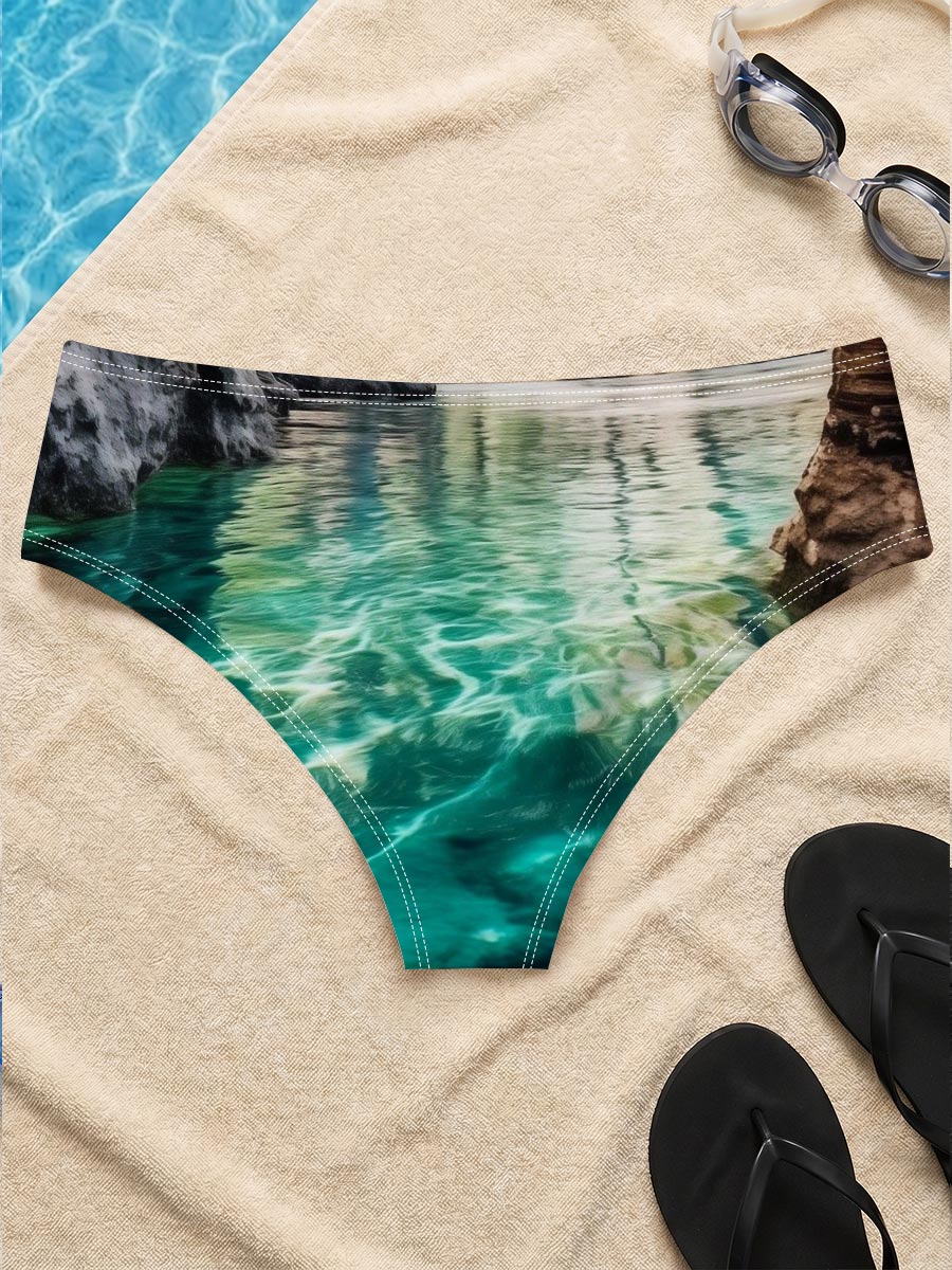 Crystal Clear Water Among Palm Trees -  Men's swim trunks