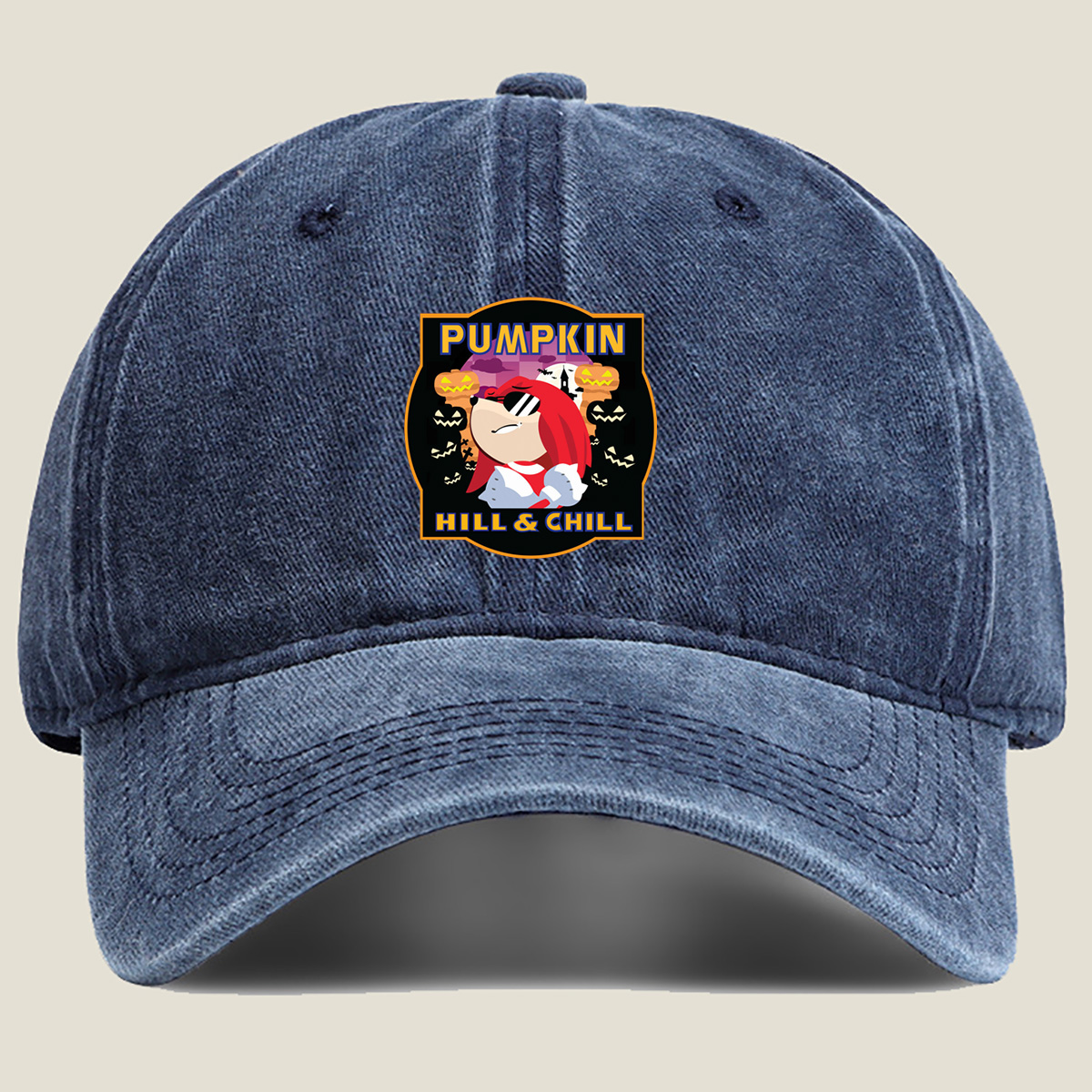 Pumpkin Hill & Chill: Knuckles the Echidna - Washed Denim - Baseball Cap
