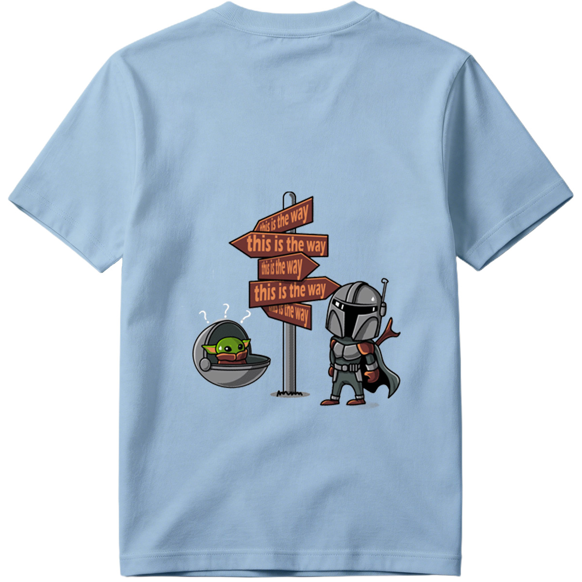 The Mandalorian and Grogu at Crossroads Sign - Tee