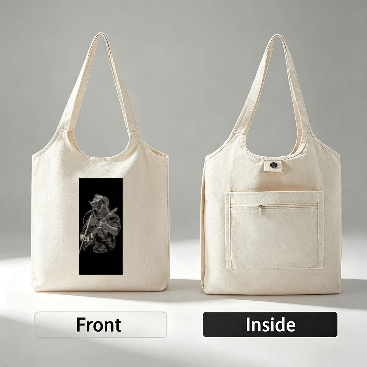 Chris Stapleton Performing Live with Guitar and Microphone on Stage - Canvas shoulder bags/