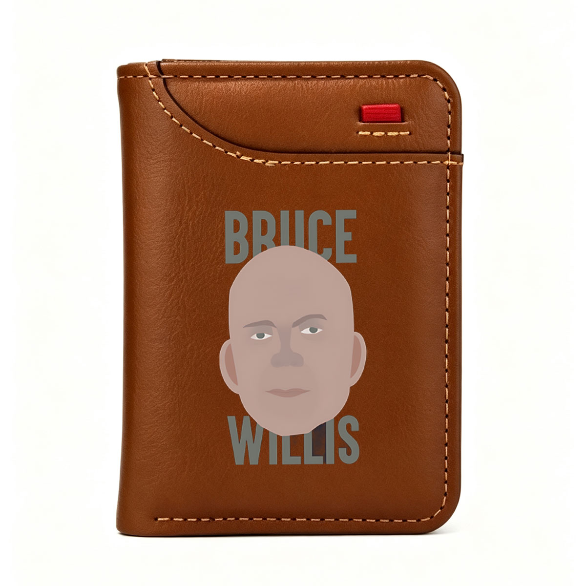 Bruce Willis Face Icon - Vertical Style Wallet