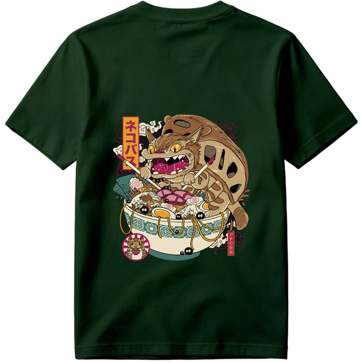 Neko Basu Ramen Cat Art - Tee