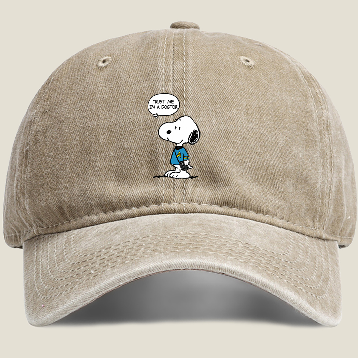 Snoopy as Starfleet Doctor - Washed Denim - Baseball Cap