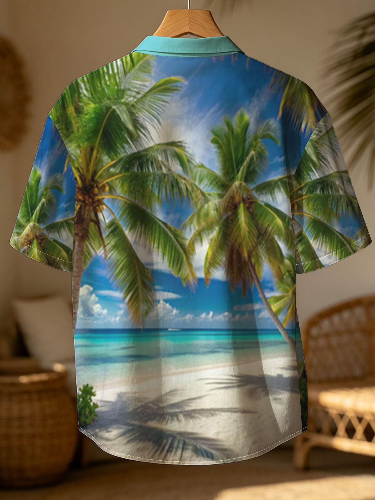 Tropical Beach with Palm Trees and Crystal Clear Water -  Shirt