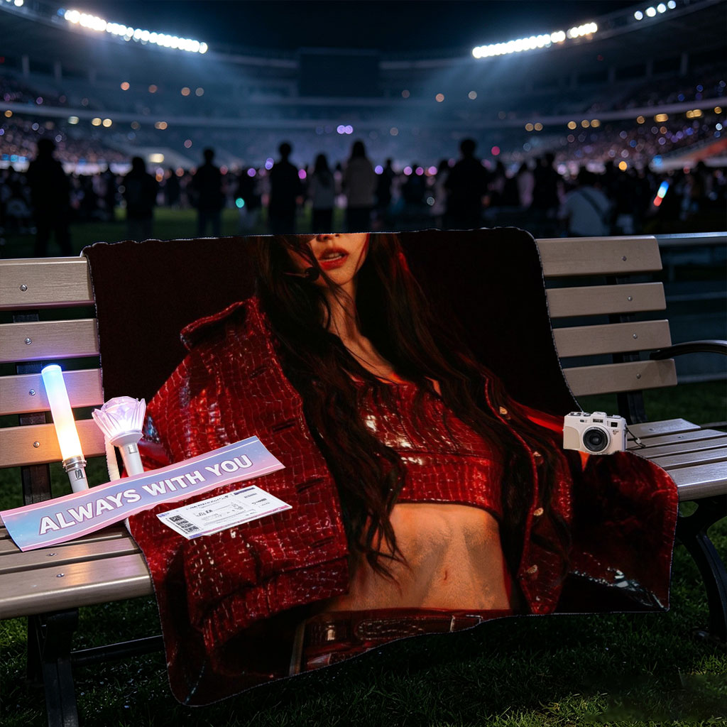 Dua Lipa in a Red Cowboy Outfit Performing on Stage - Blankets