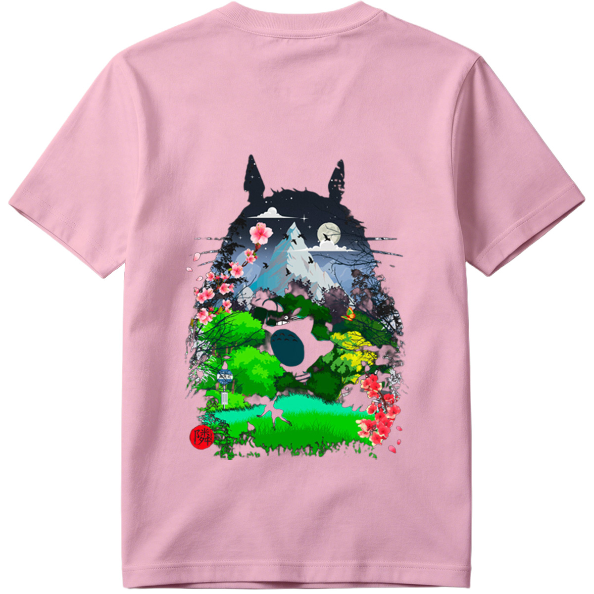 Totoro in the Cherry Blossom Garden - Tee