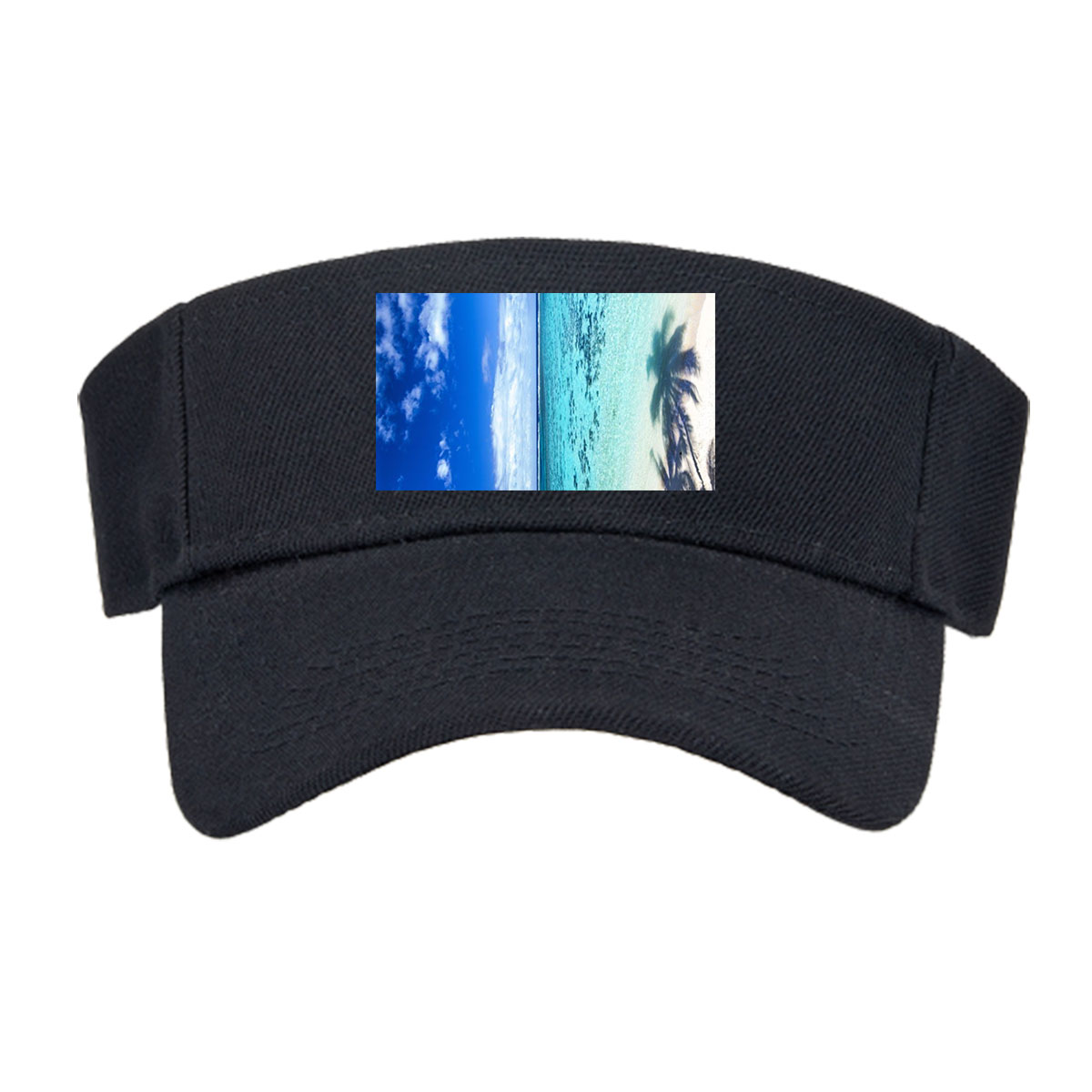 Tropical Beach with Crystal Clear Water and Palm Trees -  Visor cap