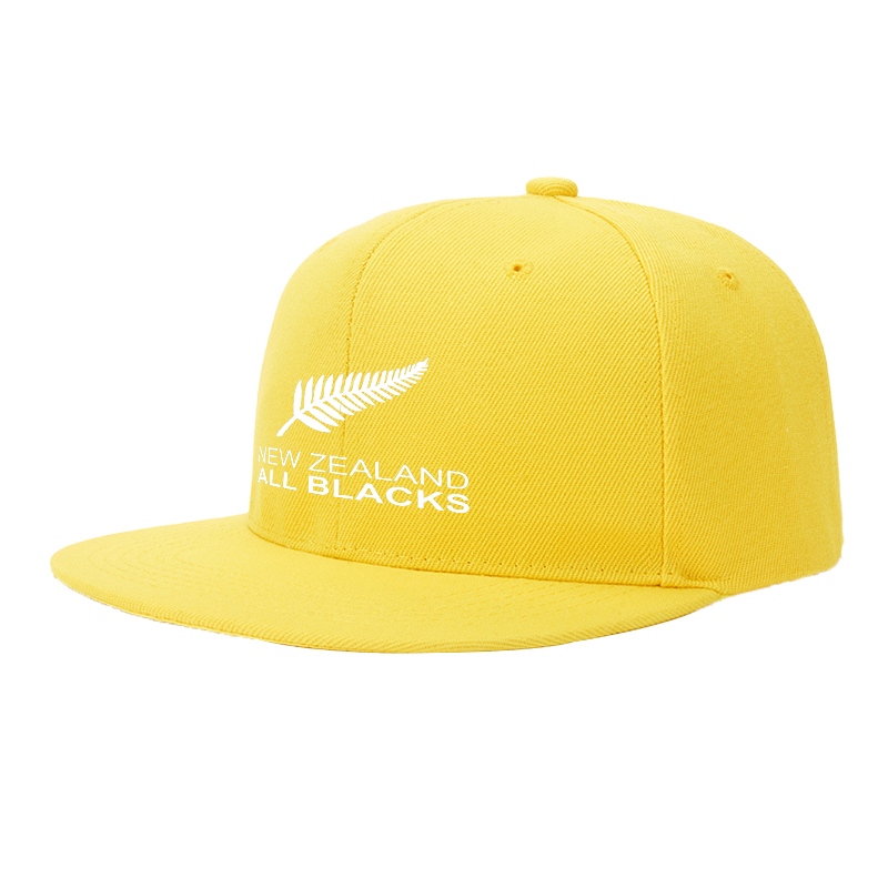 Flat Brim Baseball Cap New Zealand All Blacks Silver Fern Logo Streetwear Underground Skate Style Basketball Court Skatepark Urban Outfit for Skaters Rappers Streetwear Enthusiasts