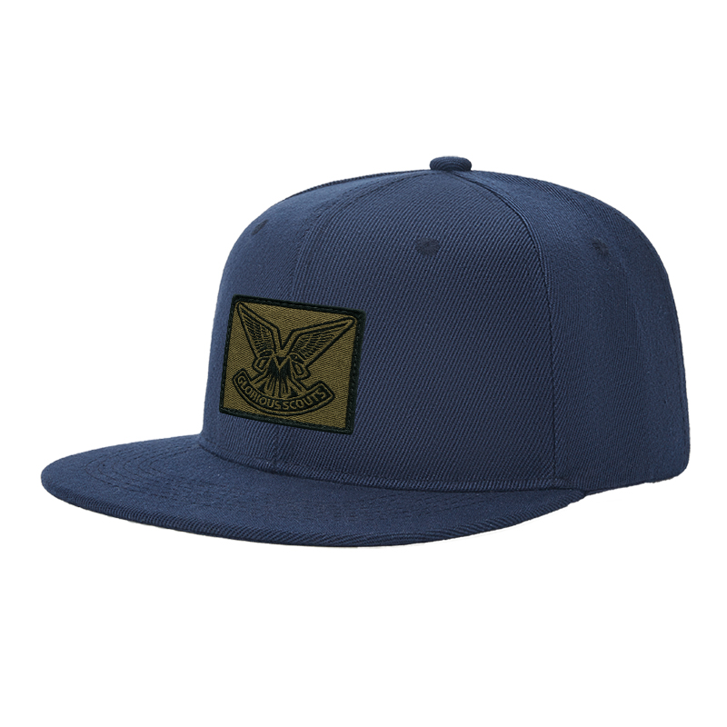 Flat Brim Baseball Cap Embroidered Eagle Patch with 