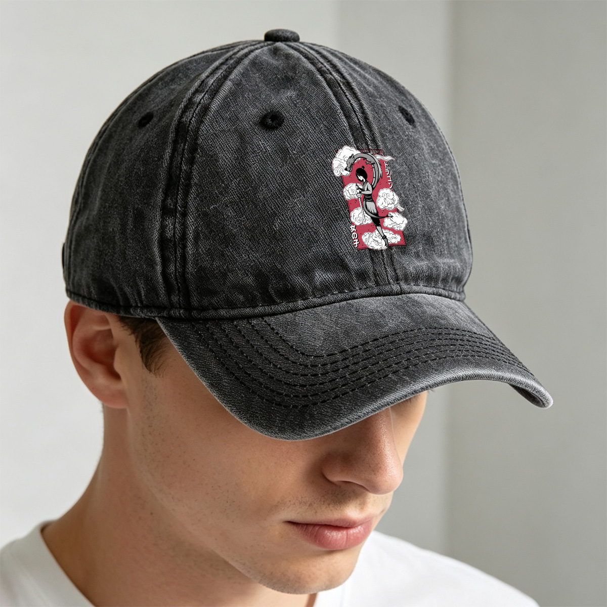 Dragon Girl: Warrior and Serpent in the Clouds - Washed Denim - Baseball Cap