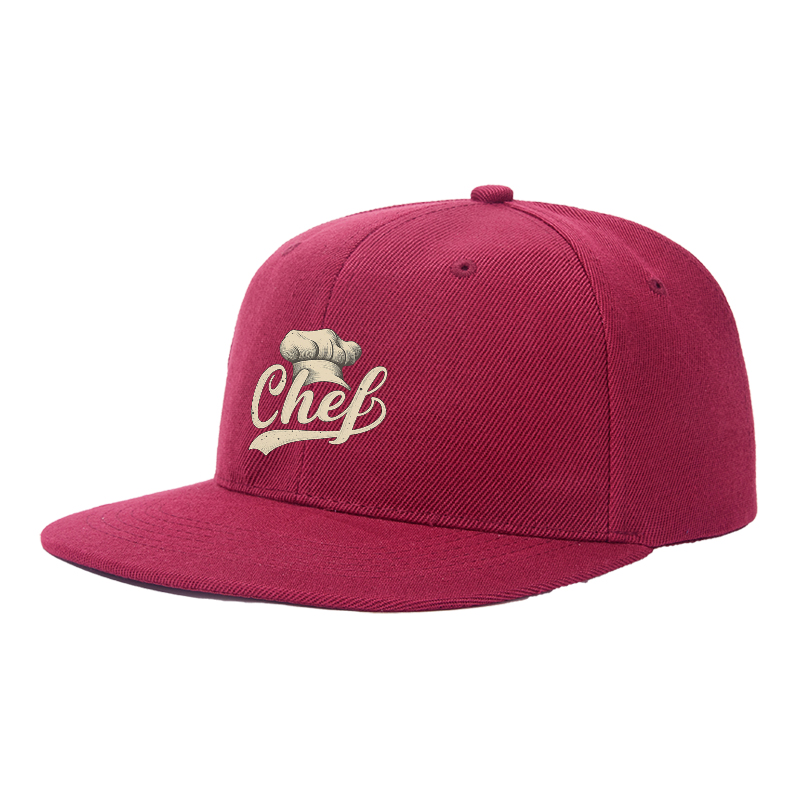 Flat Brim Baseball Cap Chef Hat Logo Print Streetwear Underground Skate Style for Basketball Court Skate Park Urban Lifestyle by Skaters Rappers Streetwear Enthusiasts