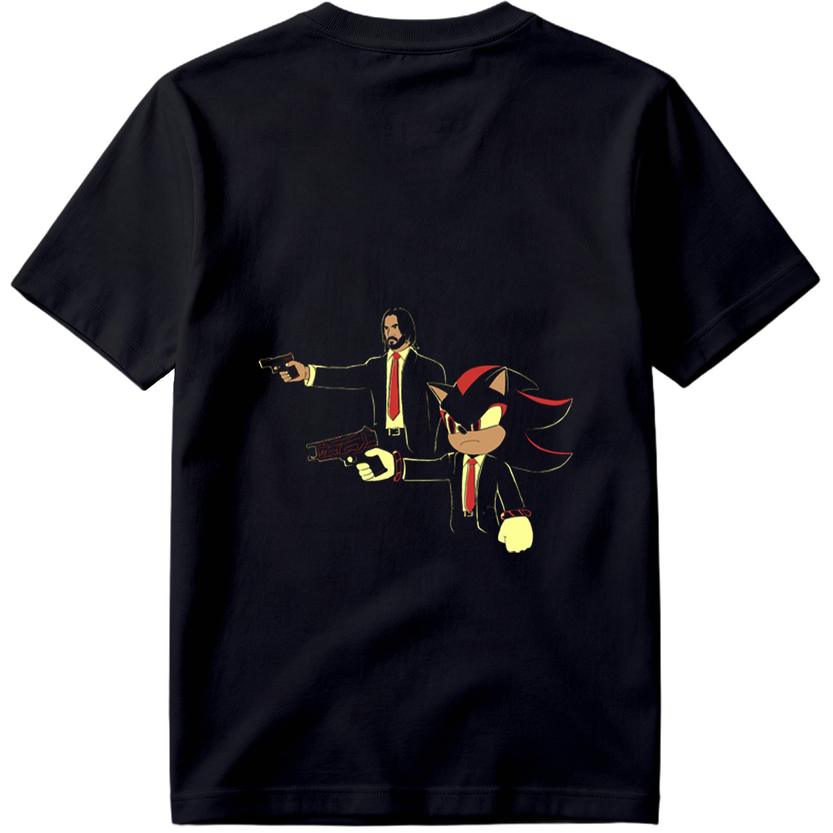 Sonic the Hedgehog and John Wick in Suit and Tie - Tee