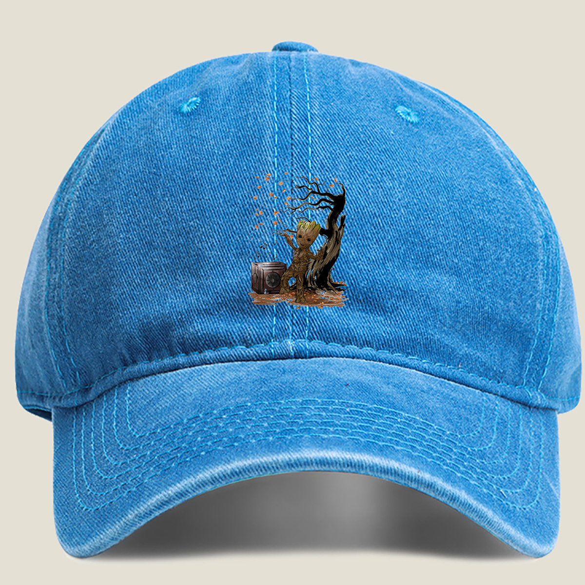 Guardians of the Galaxy - Groot Dancing with Music - Washed Denim - Baseball Cap