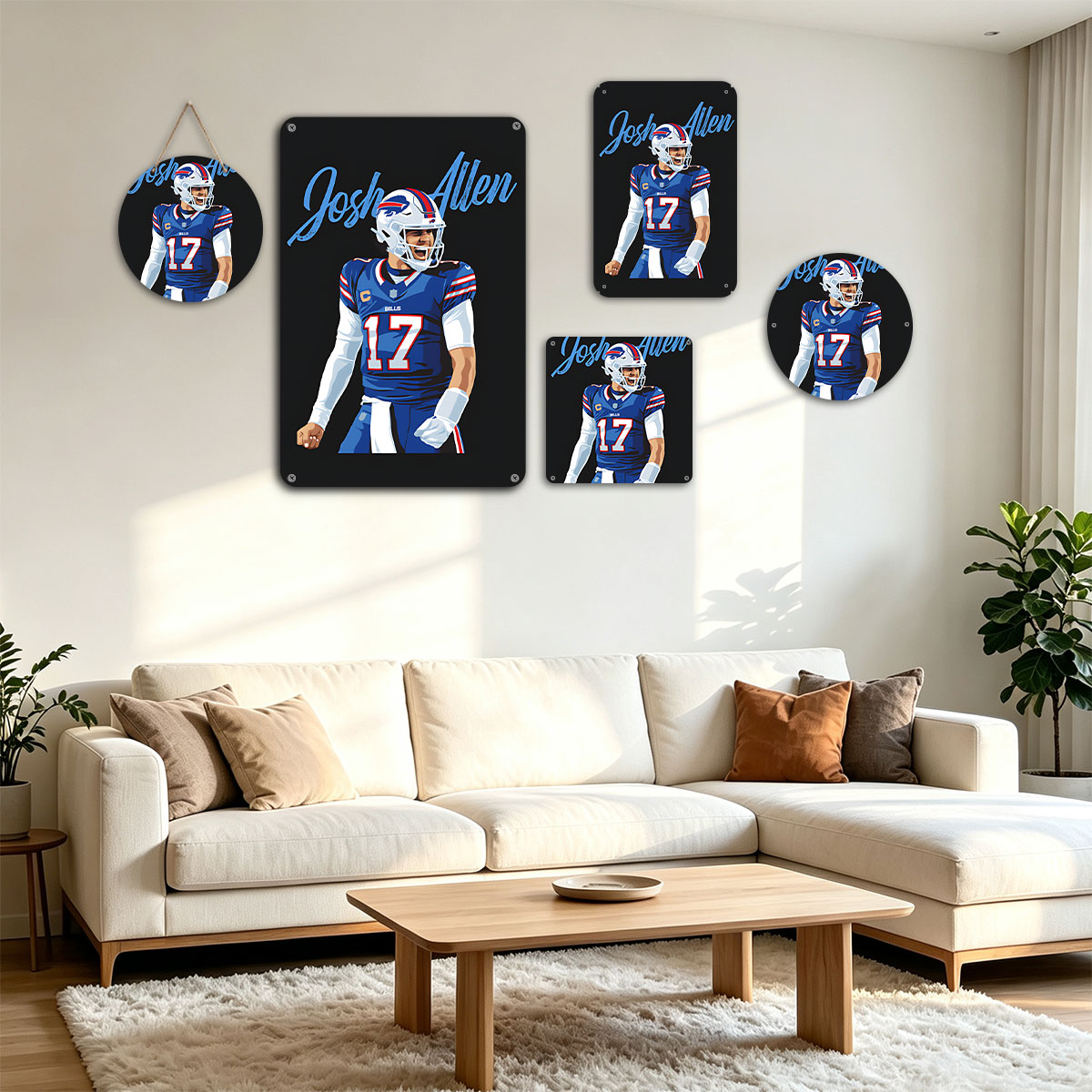 Josh Allen, Buffalo Bills Quarterback #17, NFL Football Player - painting