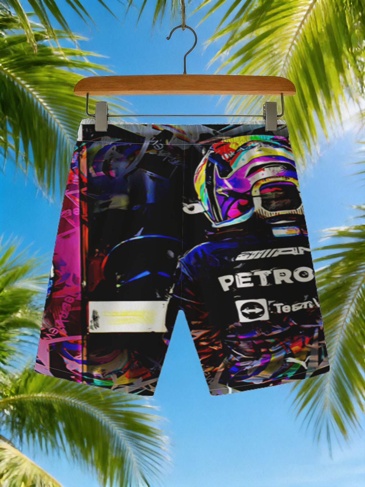 Mercedes-AMG Petronas F1 Driver in Pit Stop Action -  Beach shorts