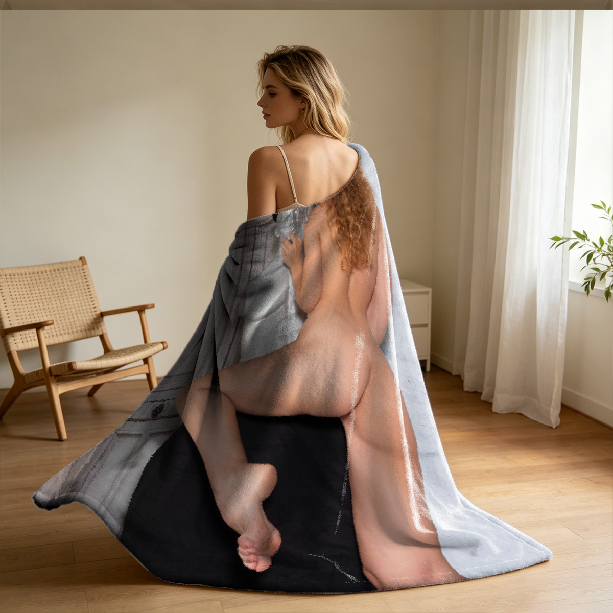 Nana Eikura Nude Behind Keep Out Tape - Blanket