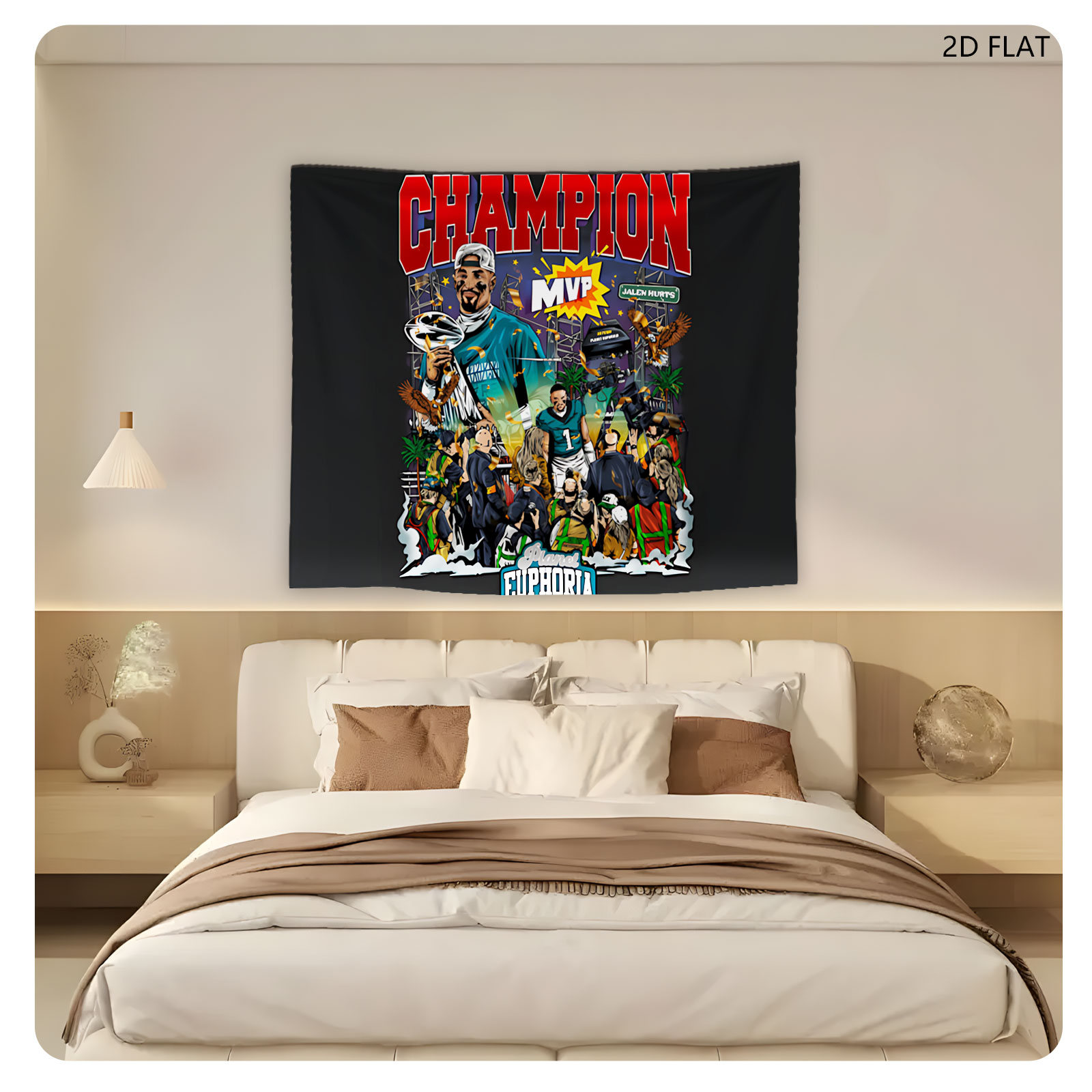 Jalen Hurts MVP World Champion Euphoria Celebration - Tapestry