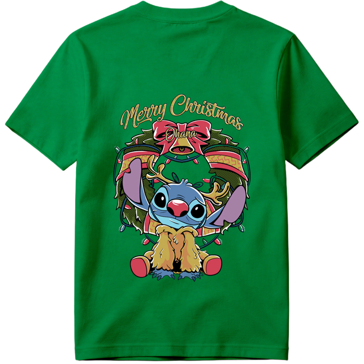 Stitch Christmas Wreath Design - Tee