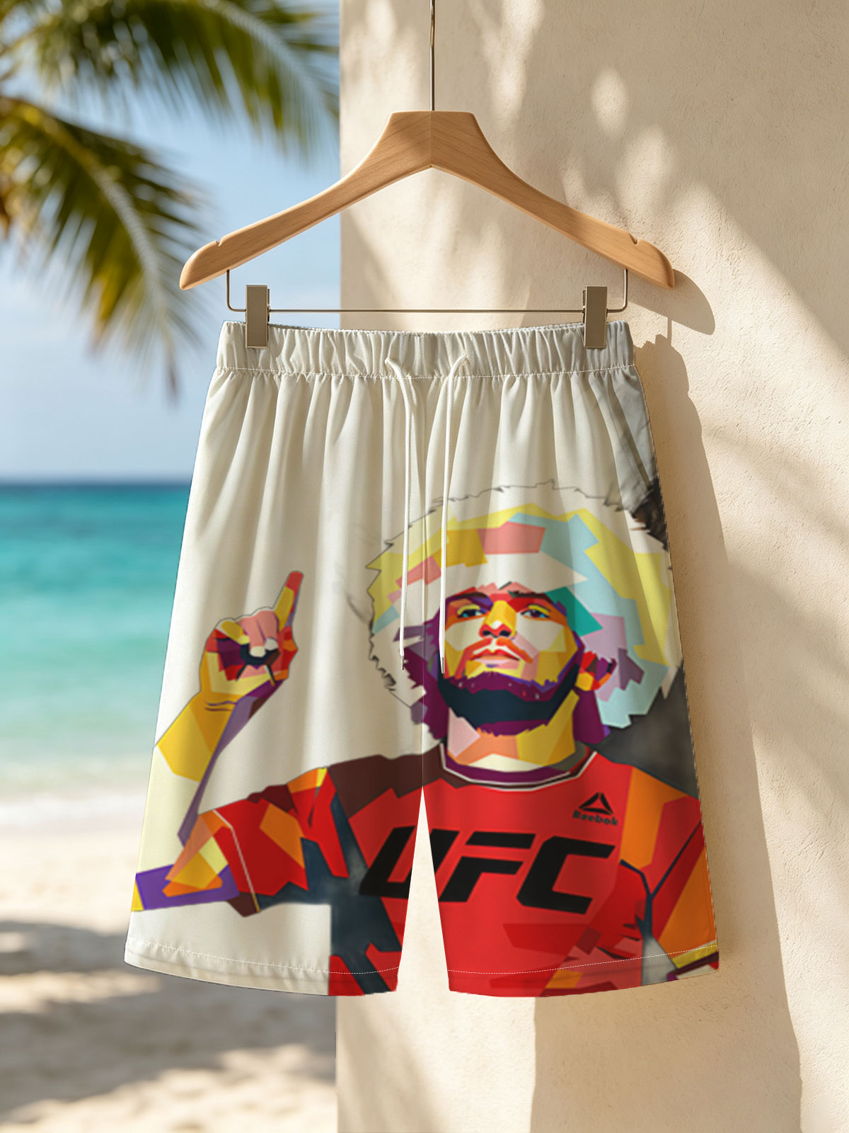 Khabib Nurmagendov: The Eagle UFC Fighter Portrait -  Beach shorts