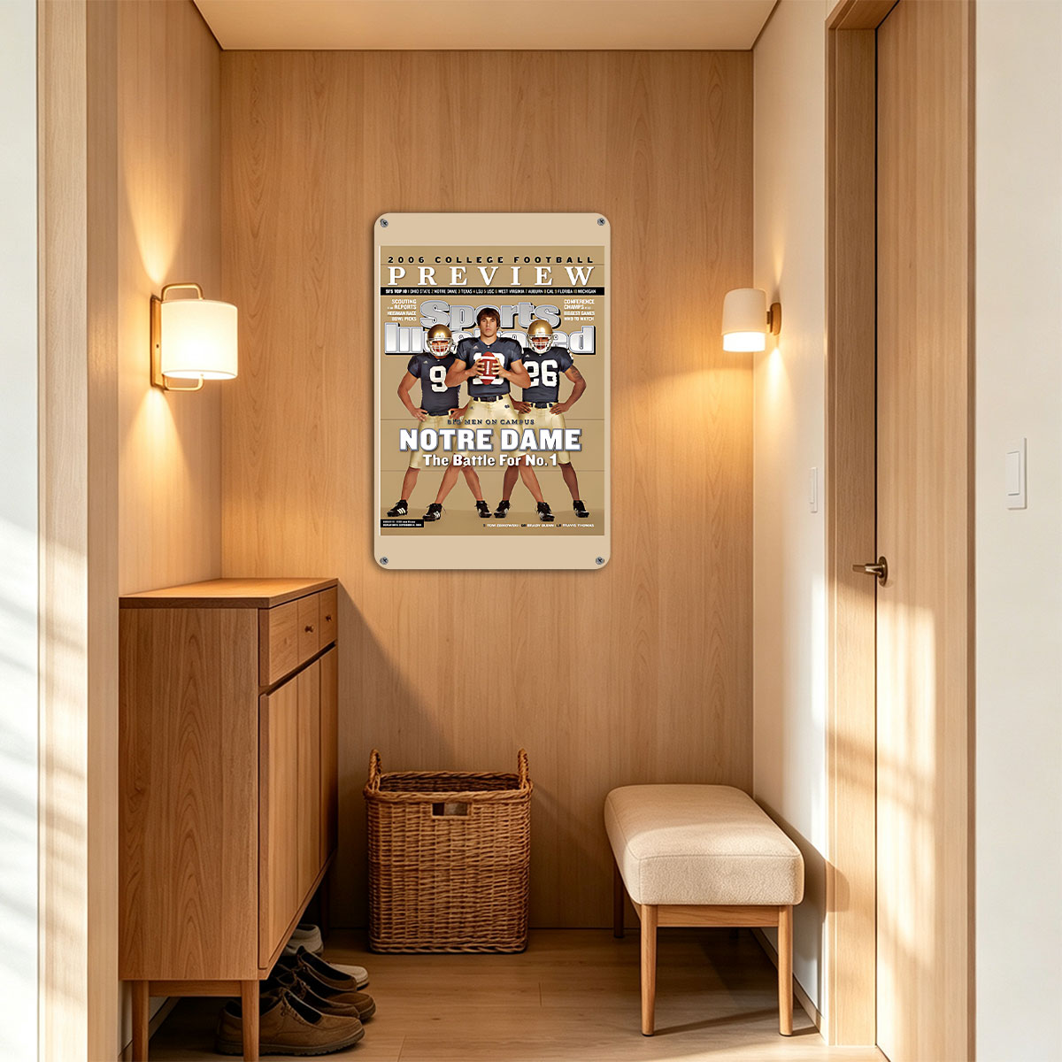 Notre Dame Football: The Battle for No. 1 – Tom Zbikowski, Brady Quinn, Travis Thomas - painting