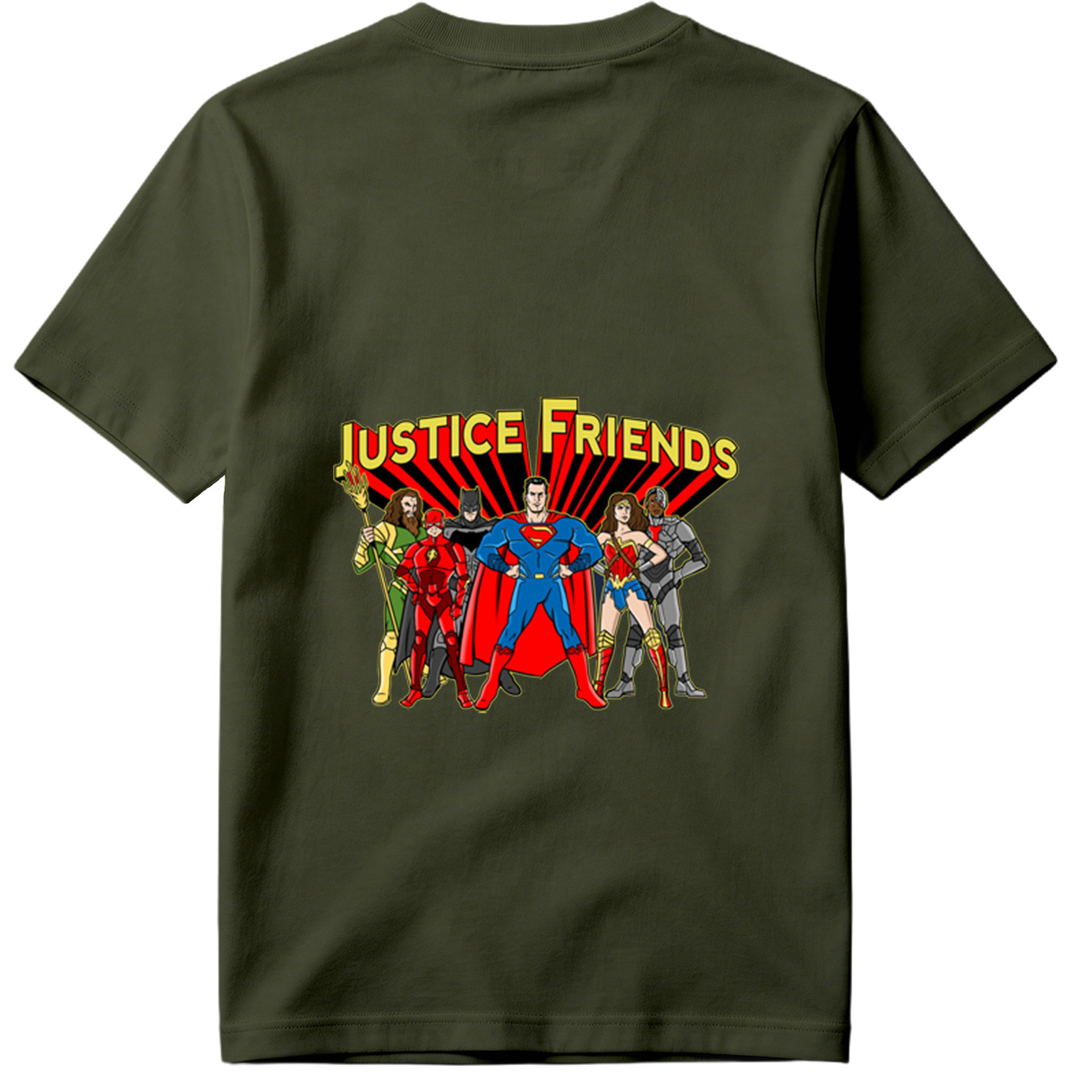 Justice League: Superman, Batman, Wonder Woman, The Flash, Aquaman, Cyborg - Tee
