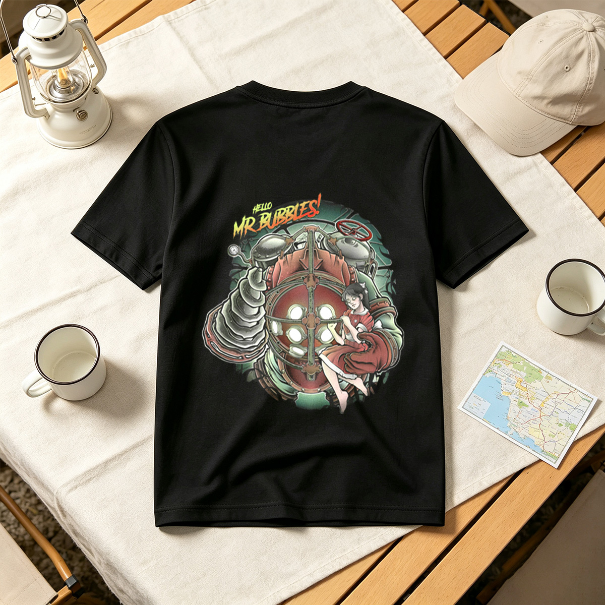 Hello Mr. Bubbles! - Steam Punk Submarine Adventure - Tee