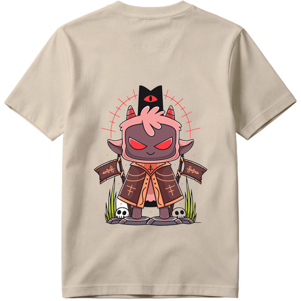 Demon King with Red Eyes and Horns - Tee