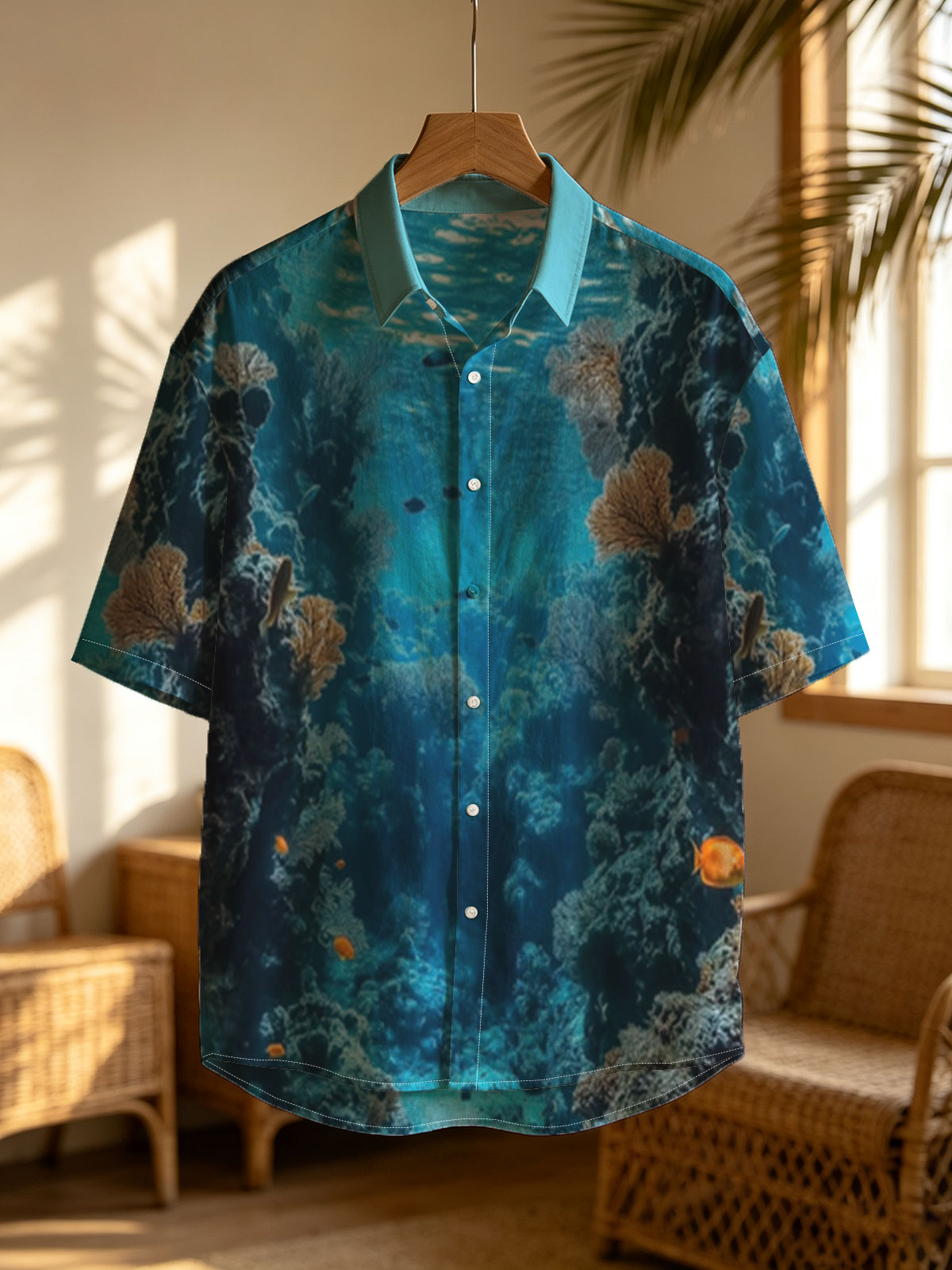 Underwater Coral Cave with Sunlight and Fish -  Shirt