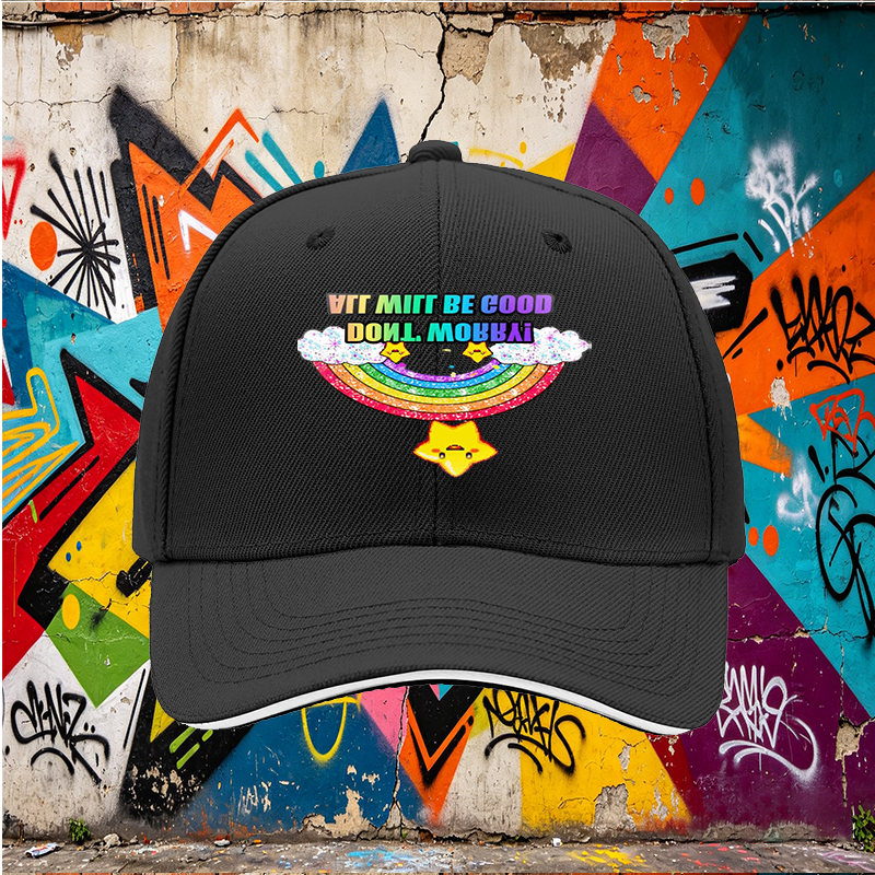 Unisex Classic Sandwich Hat with Rainbow Star Print 