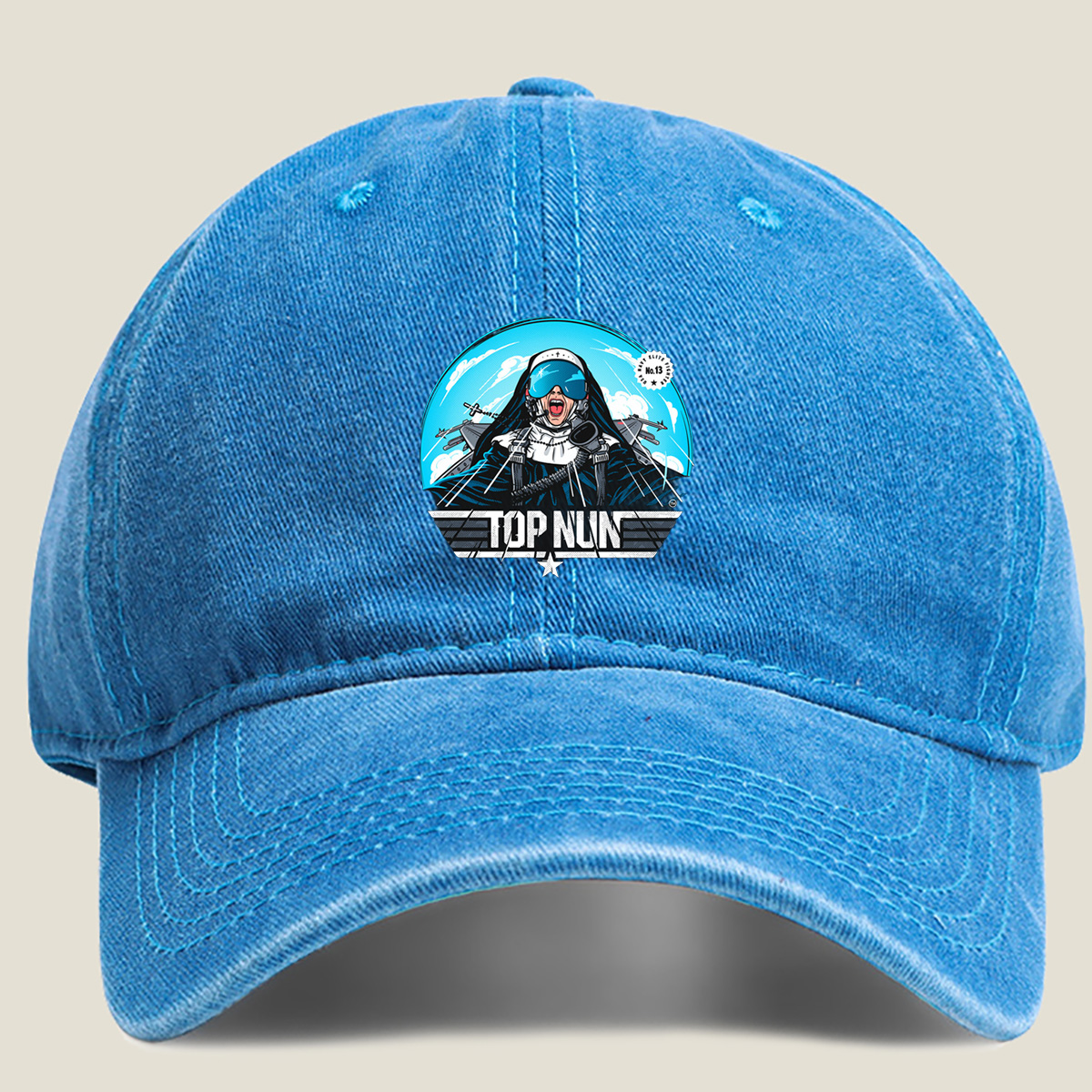 Top Nun: Navy Elite No.13 - Washed Denim - Baseball Cap