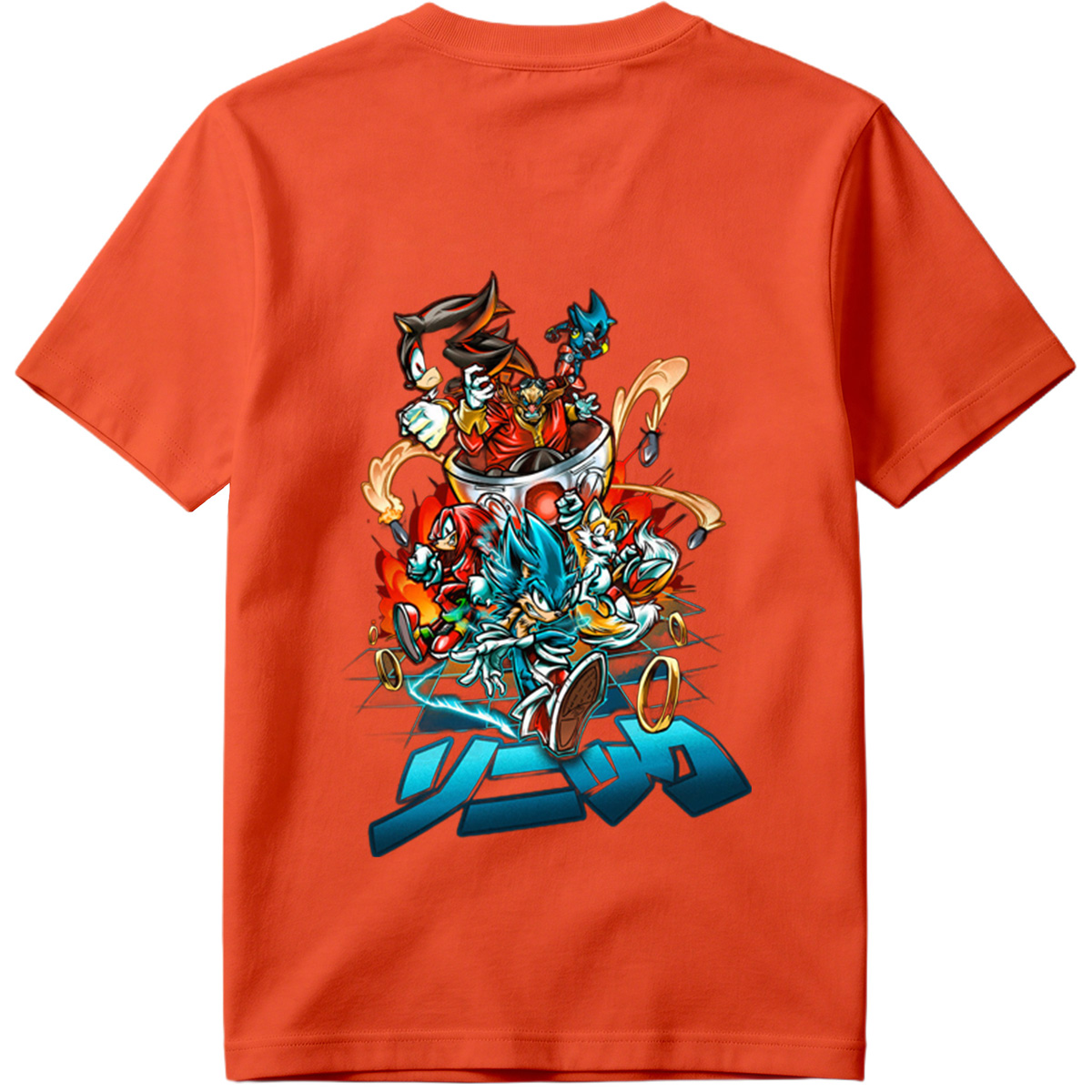 Sonic the Hedgehog: Sonic, Shadow, Knuckles, Tails, and Silver in Action - Tee