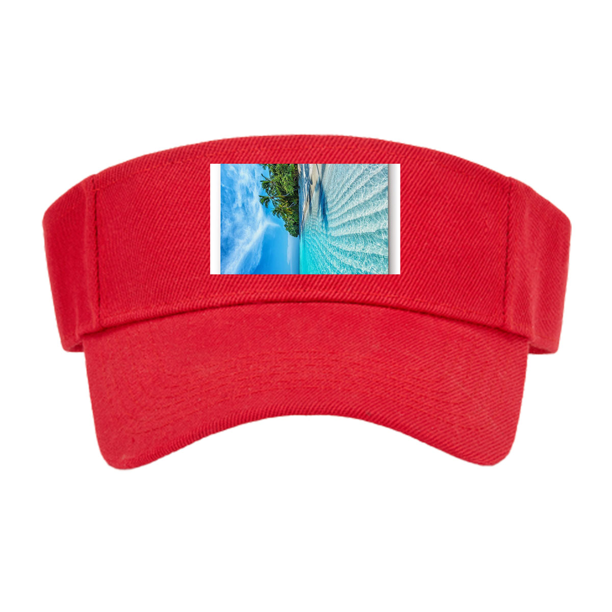 Tropical Beach with Crystal Clear Water and Palm Trees -  Visor cap