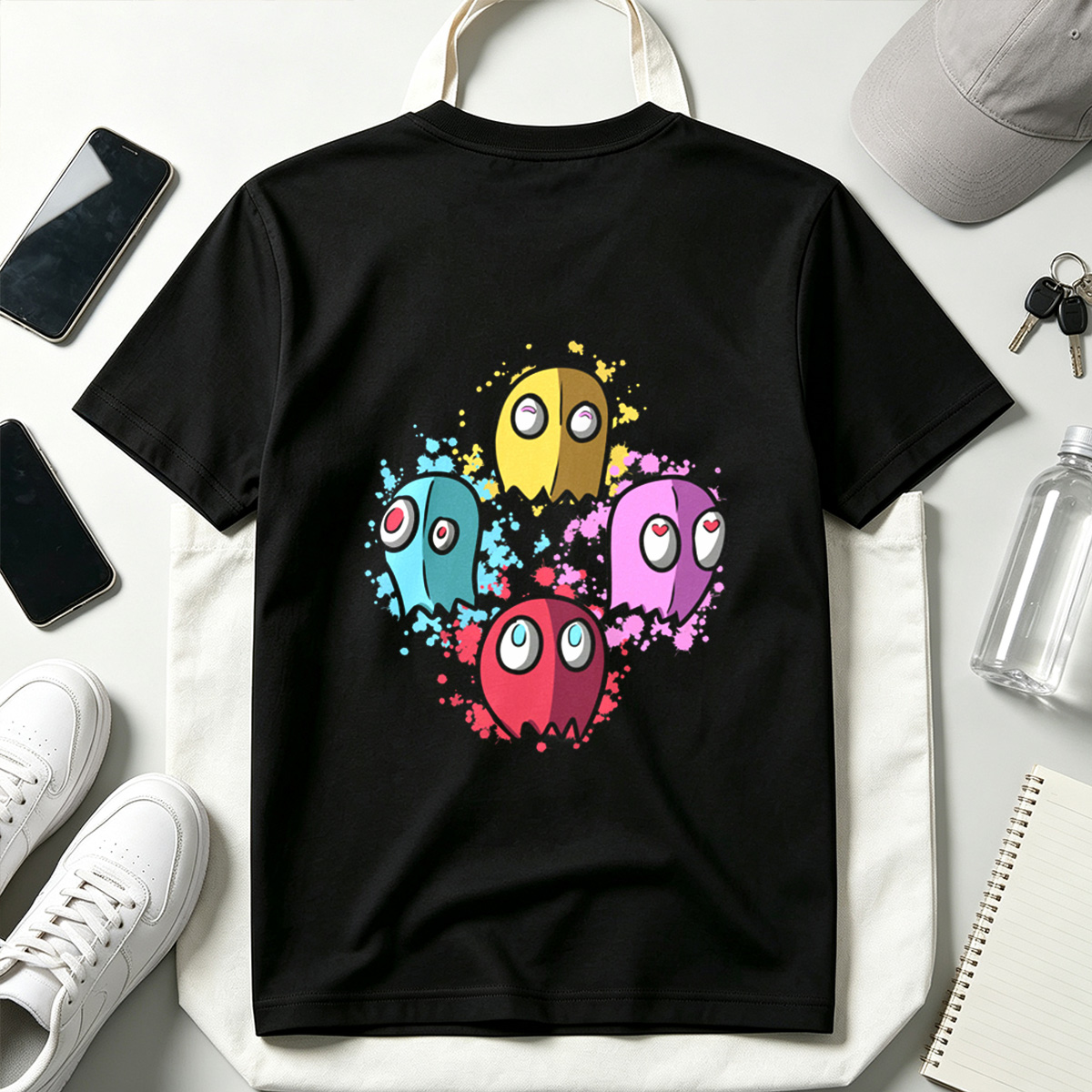 Pac-Man Ghosts: Blinky, Pinky, Inky, and Clyde - Tee