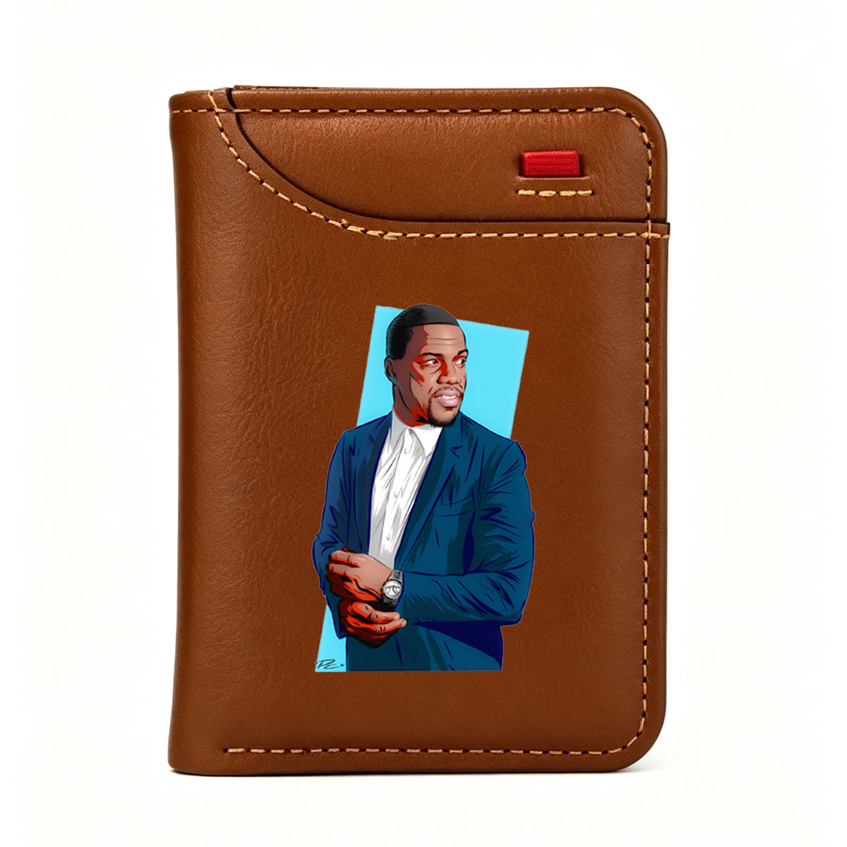 Michael Jordan in a Blue Suit, Checking His Watch - Vertical Style Wallet