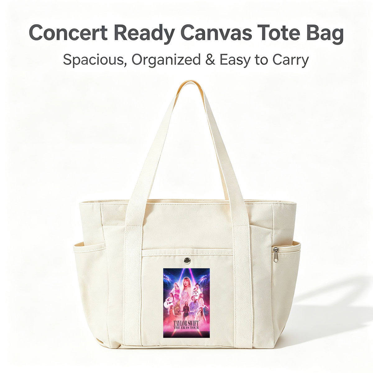 Taylor Swift The Eras Tour Concert Performance Poster with Multiple Outfits and Stage Lights - Multi-pocket bags