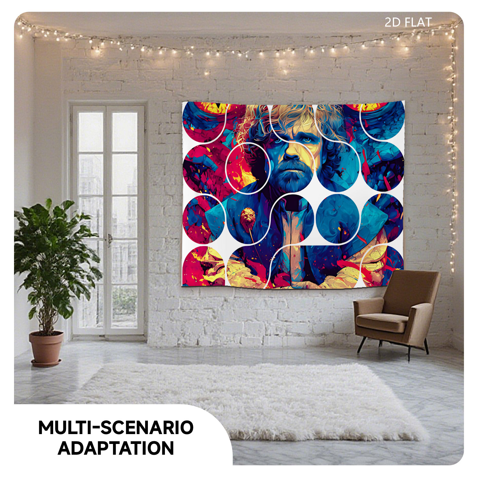 Game of Thrones: Tyrion Lannister in a Vibrant, Abstract Portrait - Tapestry