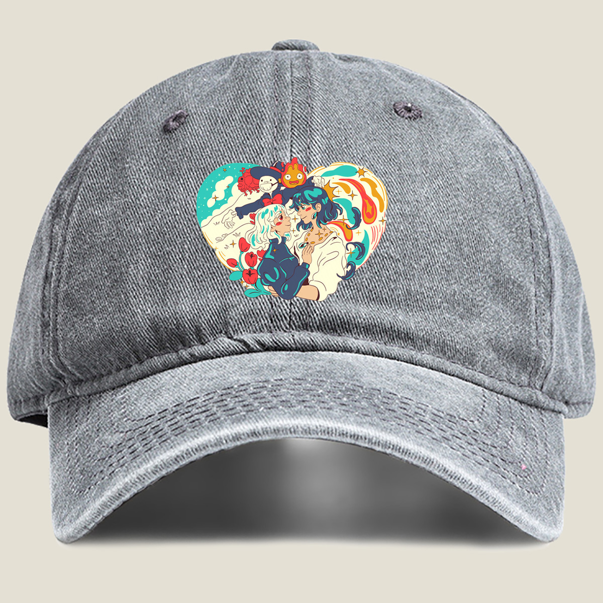Steven Universe: Garnet, Amethyst, and Pearl in a Heartfelt Moment - Washed Denim - Baseball Cap
