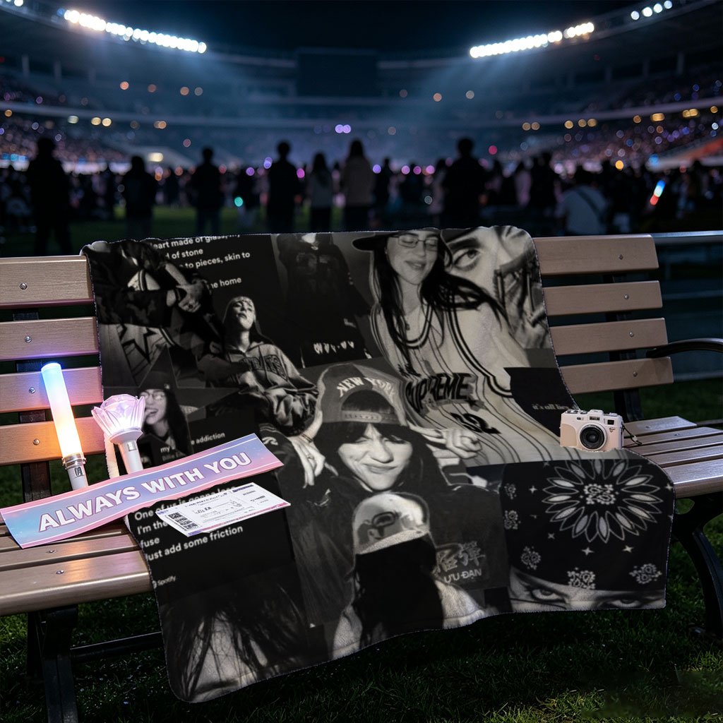 Khalid Collage - Black and White Portrait Montage Featuring Close-Ups and Group Shots with Text Overlays - Blankets