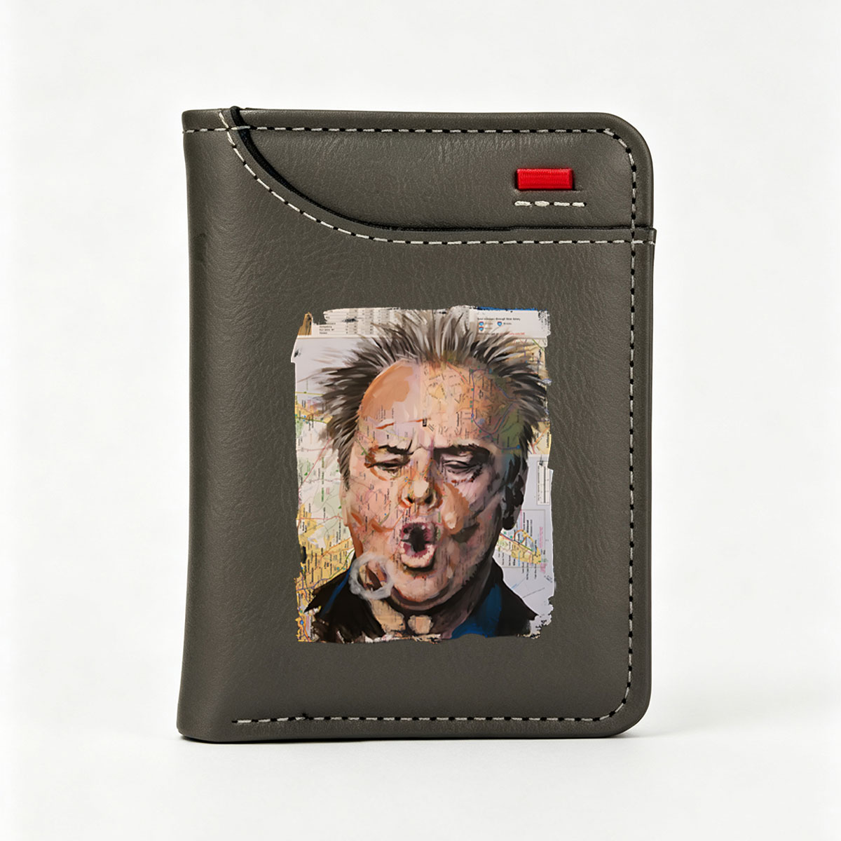 Map-Faced Man Screaming with Smoke - Vertical Style Wallet