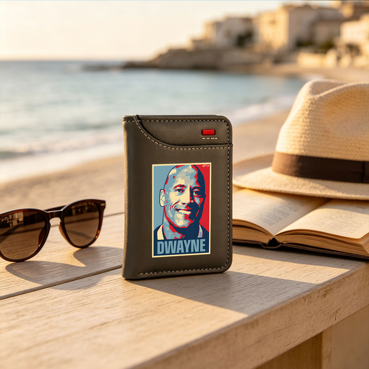Dwayne Johnson Portrait in Pop Art Style - Vertical Style Wallet