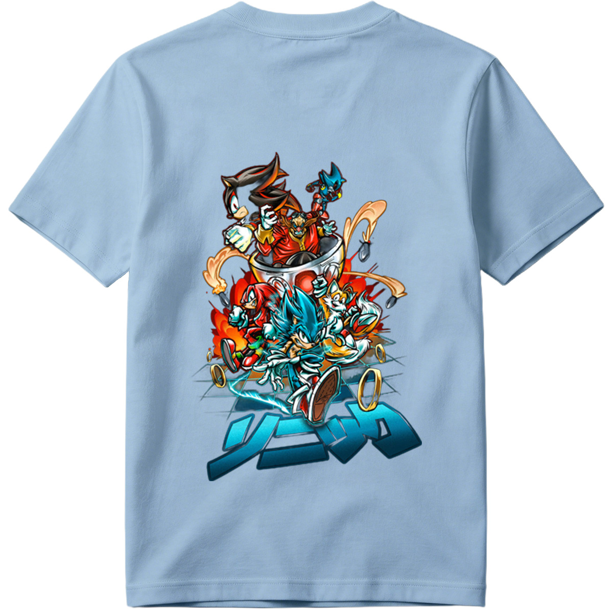 Sonic the Hedgehog: Sonic, Shadow, Knuckles, Tails, and Silver in Action - Tee