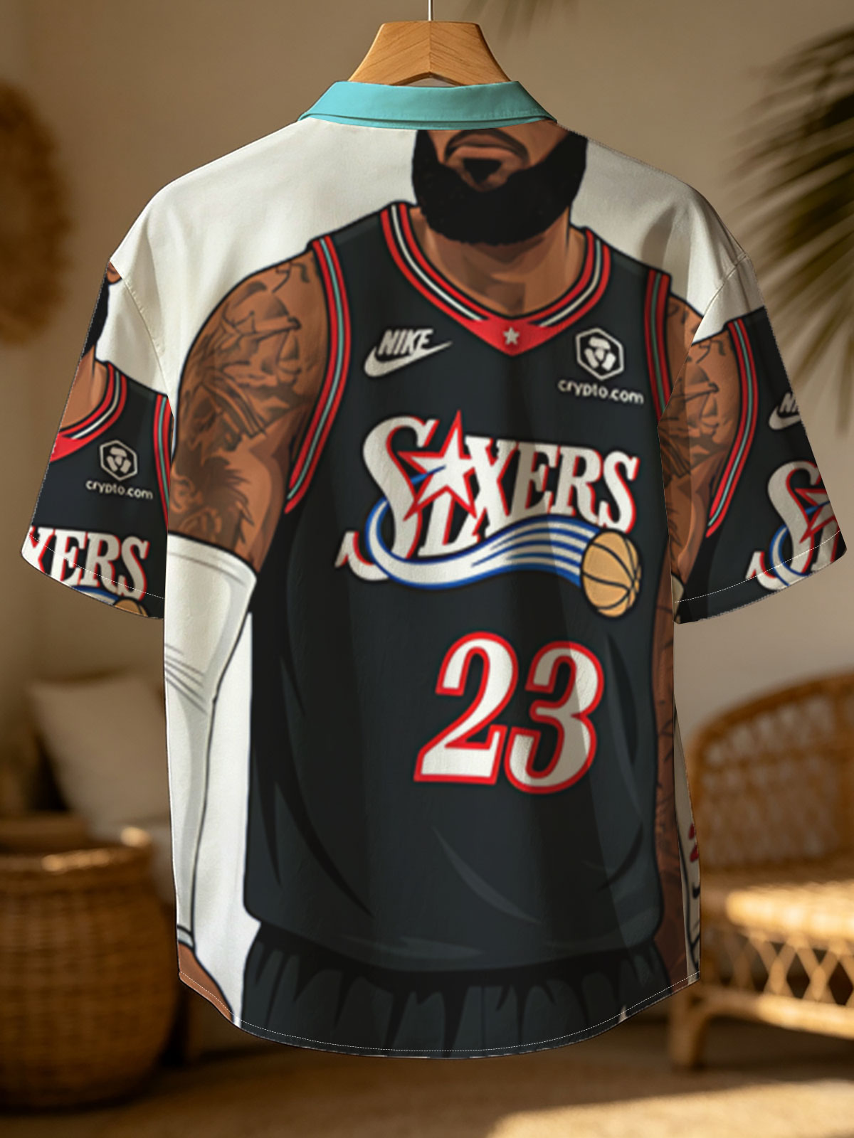 LeBron James in Philadelphia 76ers Jersey, #23, Nike Uniform, Crypto.com Sponsorship -  Shirt