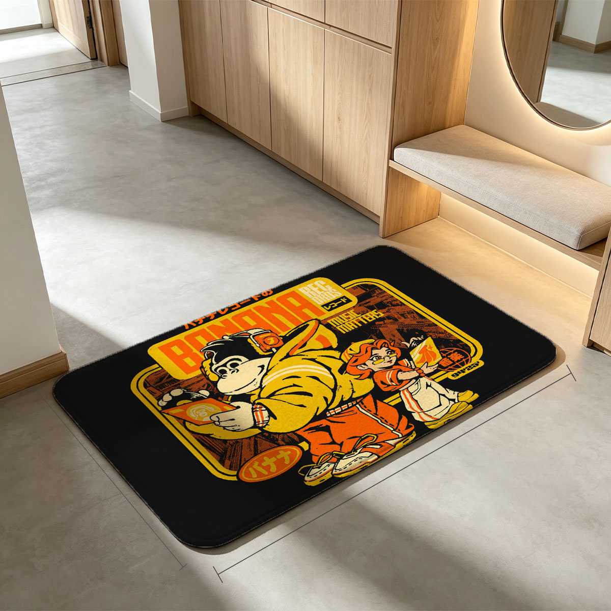 Banana Records: Donkey Kong & Diddy Kong Music Matters Artwork - Flannel floor mat
