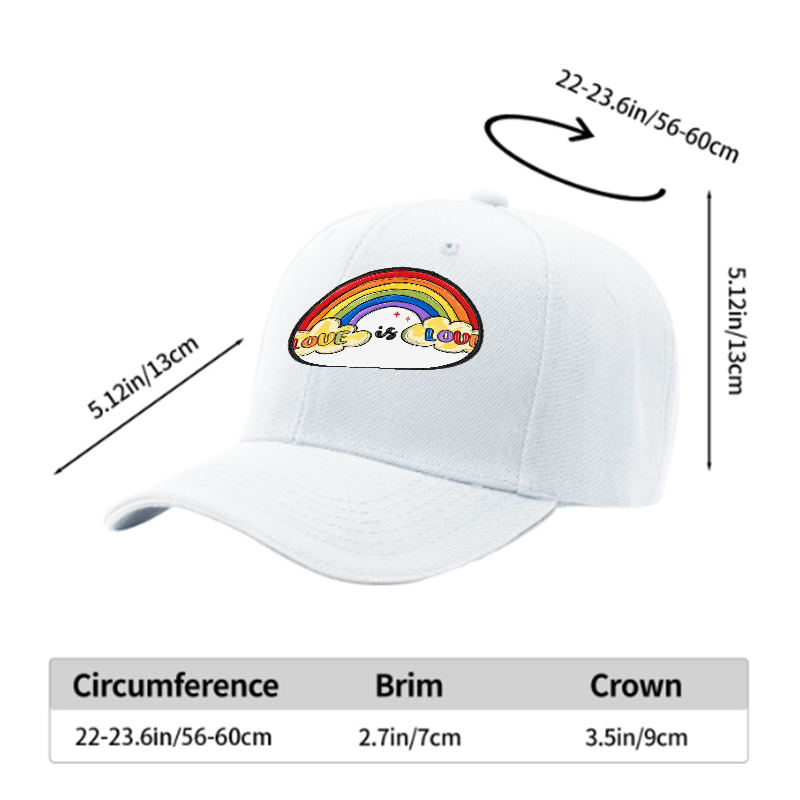 Unisex Classic Sandwich Hat with Rainbow Love is Love Patch Design | Lightweight Sun Protection Cap for Outdoor Activities, Beach, and Pride Events | Perfect for Adults Seeking Inclusive Fashion and Comfortable Wear