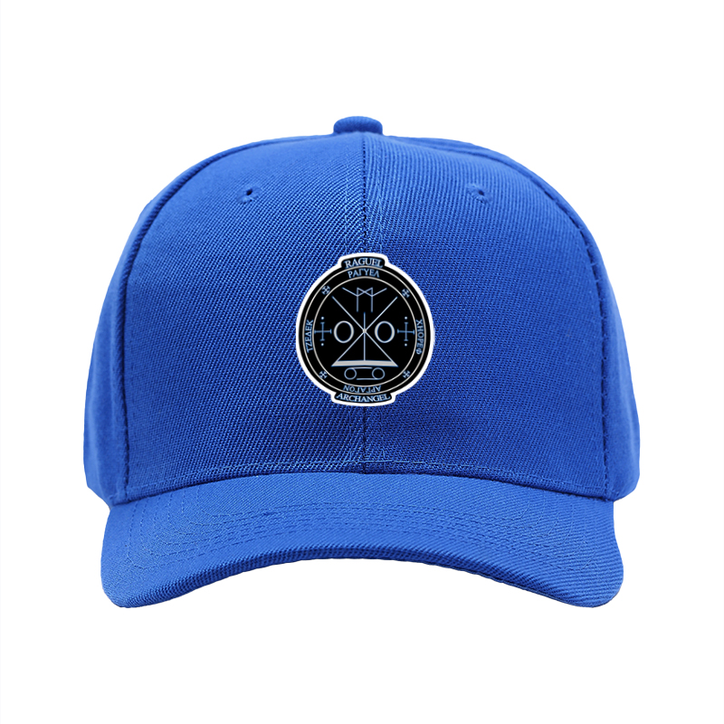 1pc New Baseball Cap with Archangel Raguel Symbol Print Unisex Adjustable Hat for Outdoor Activities and Casual Wear Suitable for Adults Who Love Mystical and Spiritual Designs