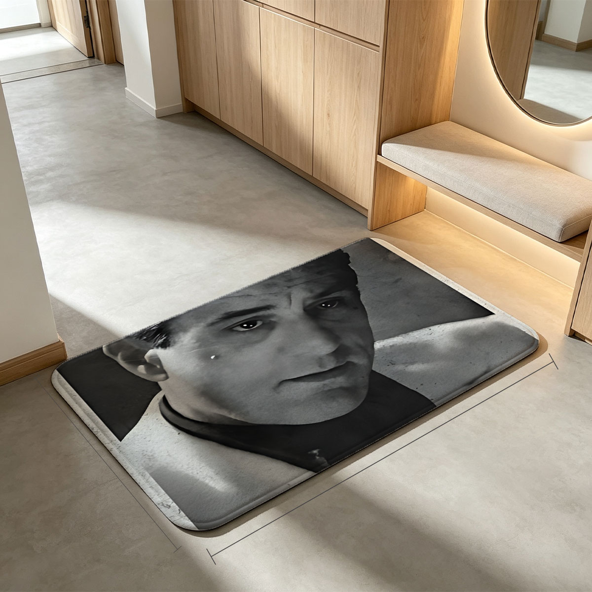 Classic Portrait of a Distinguished Man in a Suit - Flannel floor mat