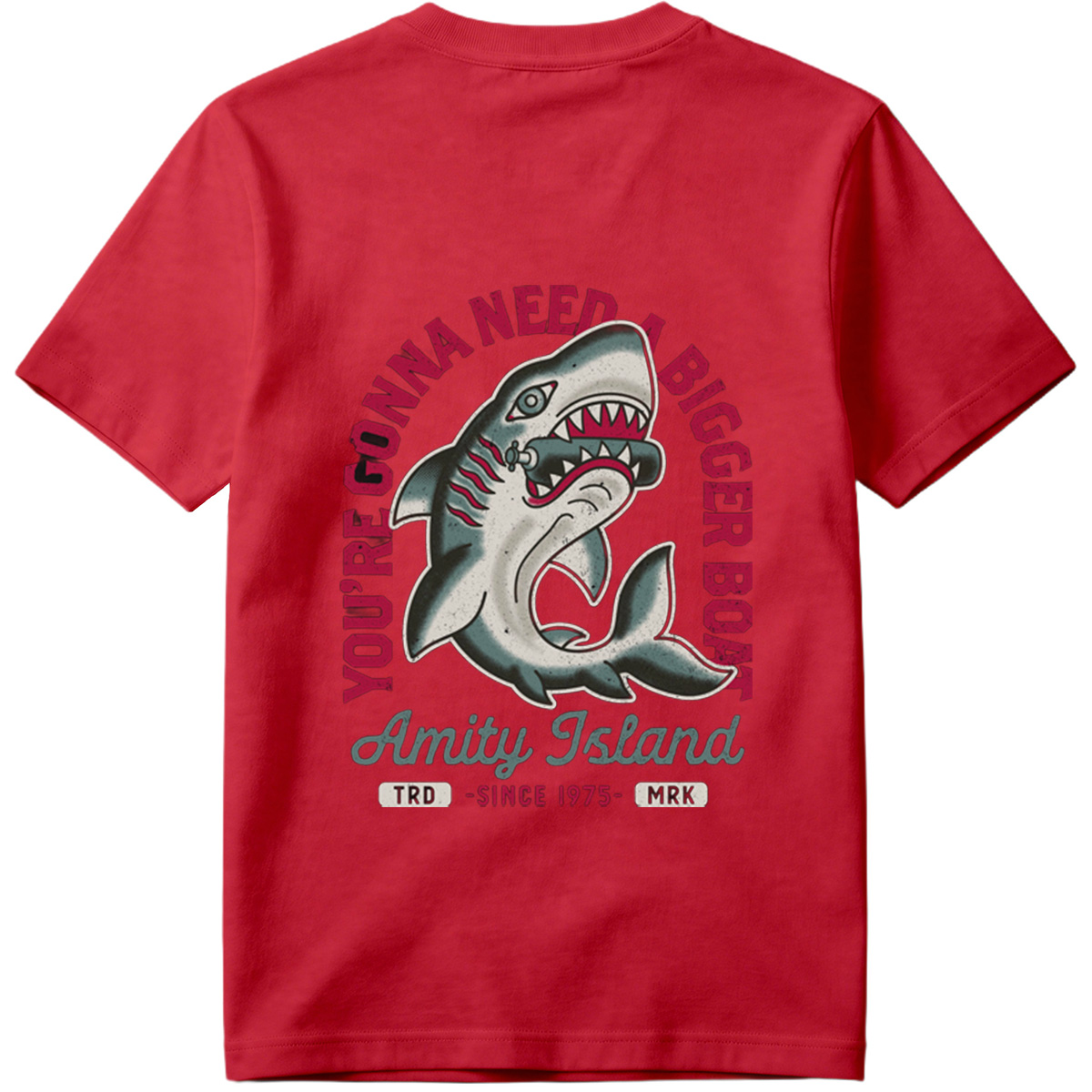 Jaws - Amity Island Shark Design - Tee