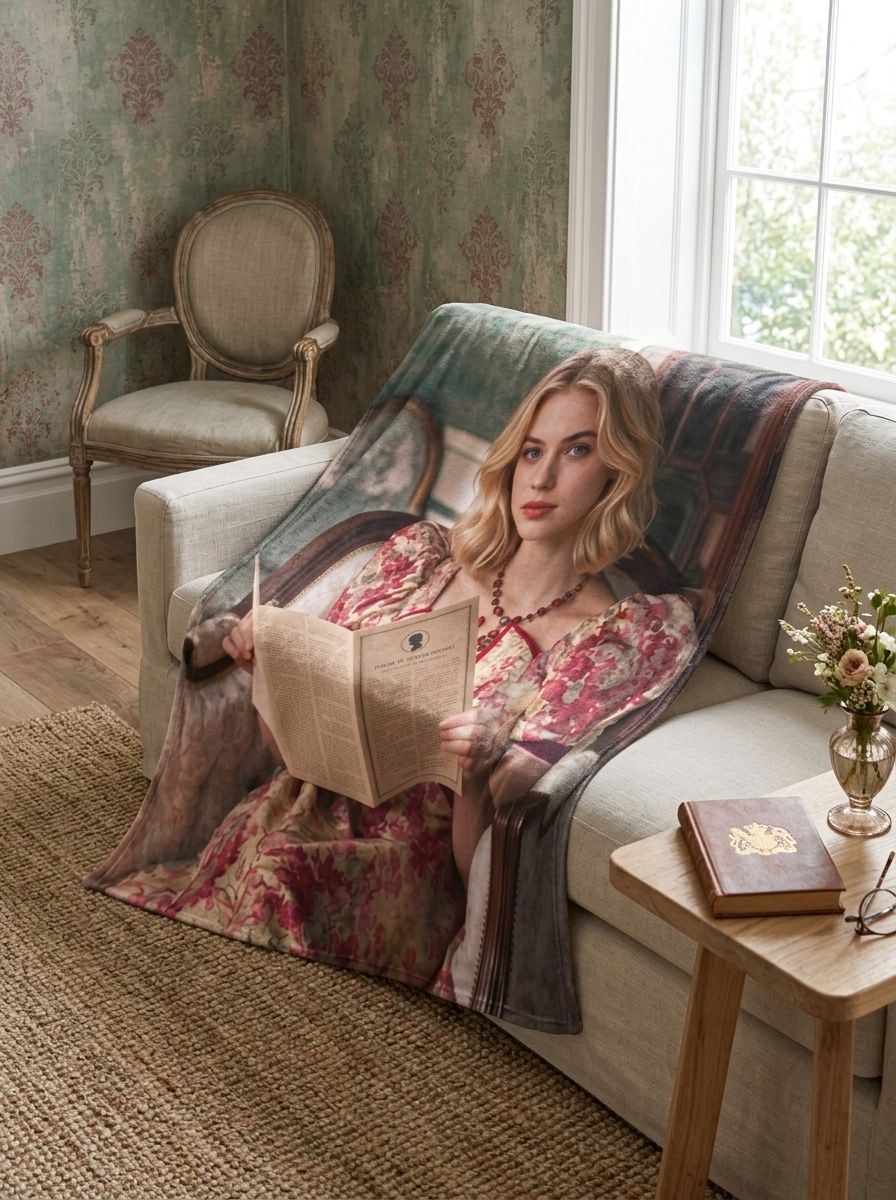 Custom Face Photo Blanket Personalized Flannel Throw, Ultra Soft Anti-Pilling Portrait Blanket Ideal Personalized Gift