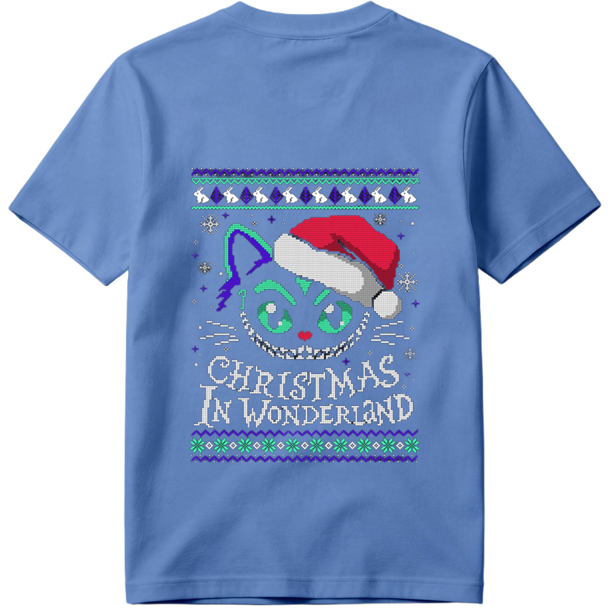 Christmas in Wonderland: Cheshire Cat Ugly Sweater Design - Tee