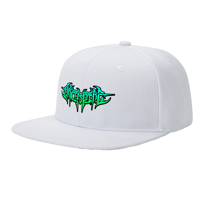 Flat Brim Baseball Cap with Neon Green Gothic Logo Print Streetwear Underground Skate Style for Basketball Court Skate Park Urban Lifestyle Skaters Rappers Streetwear Enthusiasts